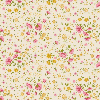 TIL150011 Tilda Wideback Ellie Pink/Yellow Cotton Fabric