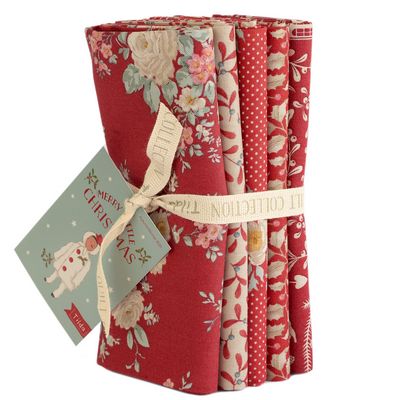 Tilda Merry Little Christmas FQ Bundle 5pc RED  ~PRE-ORDER~