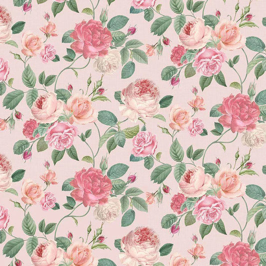 TT Jardin Rose Jarden Bouquets - CD2563-PINK - Cotton Fabric
