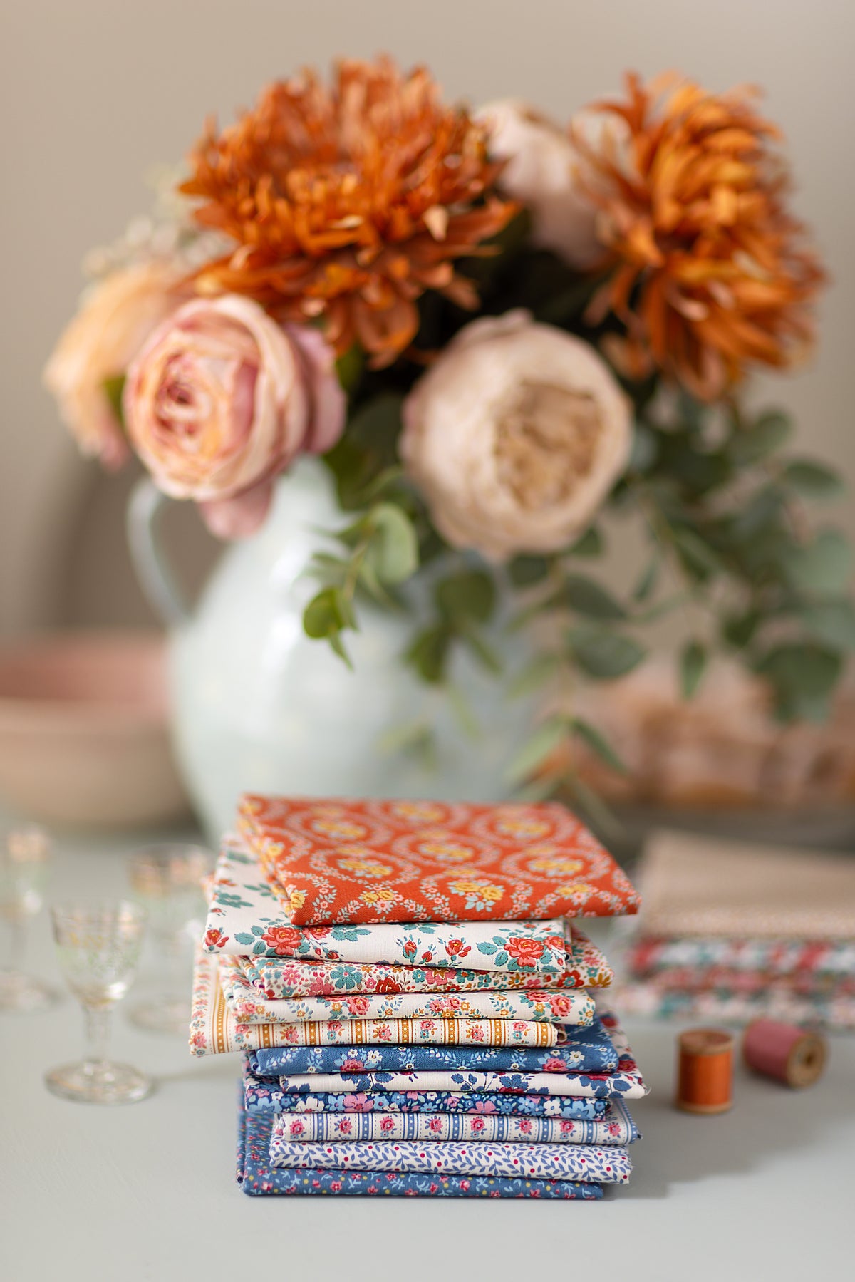 TIL300280 Tilda Village Life Fat Eight Bundle 20 Fabrics Cotton Fabric