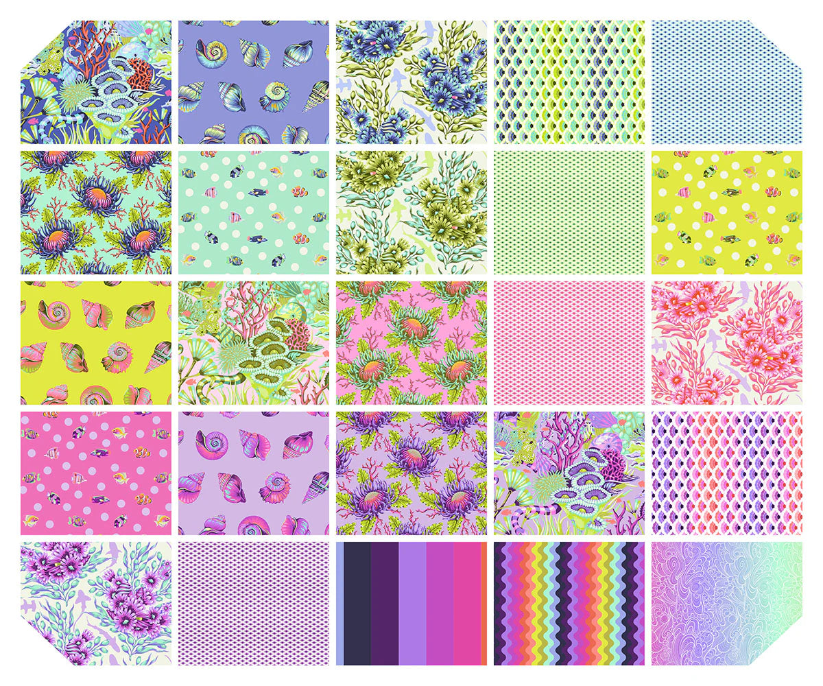 10" Layer Cake- 42pcs- Floral Reef by Tula Pink - FB610TP.FLORAL