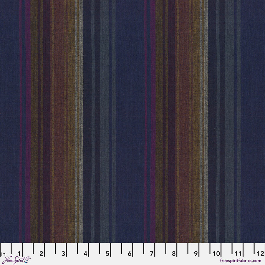 Shot Cotton Exotic Stripe MIDNIGHT Kaffe Fassett Collective Sold by the Half Yard