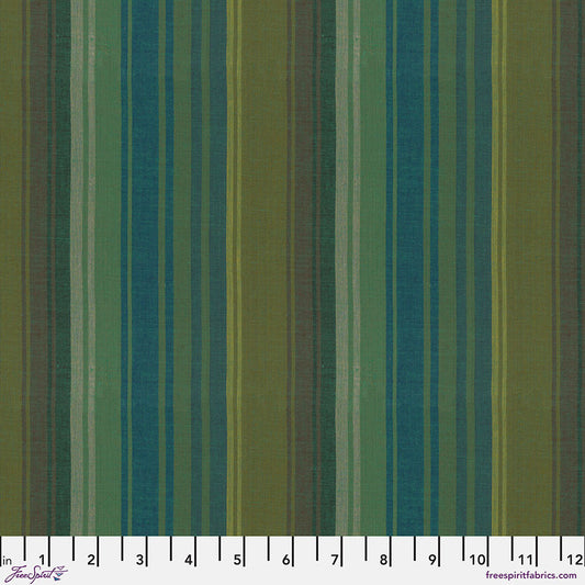 Shot Cotton Exotic Stripe TEAL Kaffe Fassett Collective Sold by the Half Yard