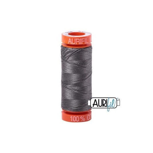 Aurifil Mako Cotton 50wt Thread 220 Yards — Color 5004 Grey Smoke