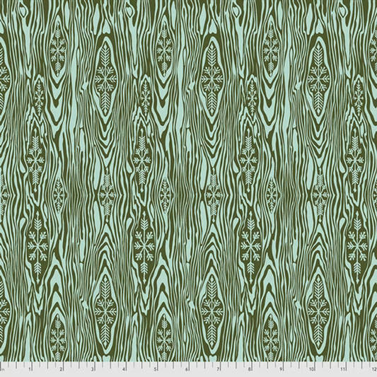 Yule Log Pine Fresh Green Flannel Holiday Homies by Tula Pink Fabric