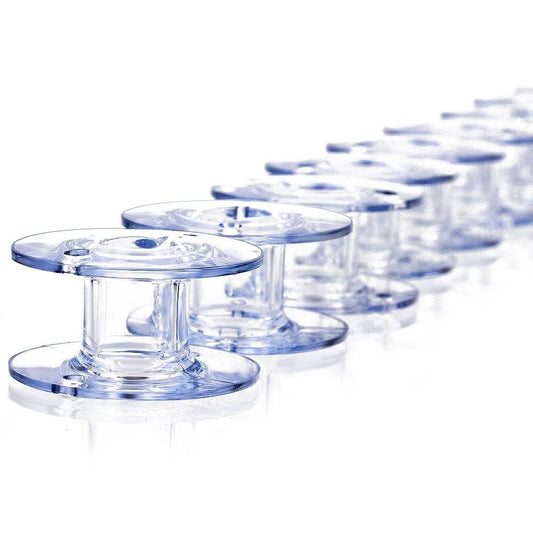 Bobbins, clear plastic, 10-pack, 11.5 size SA156