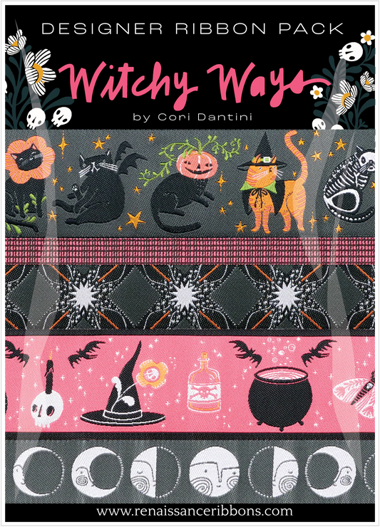 WITCHY WAYS CAT DESIGNER Ribbon PACK by CORI DANTINI for Renaissance Ribbons