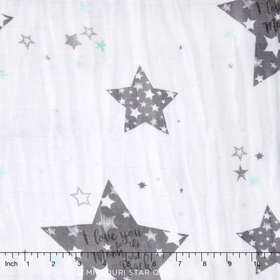 Embrace - Double Gauze To the Moon Steel Yardage