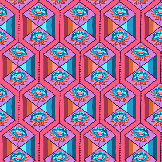 PWAH157.CORAL Facets by Anna Maria Sold by the Half Yard