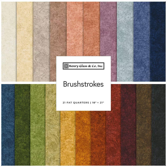 Brushstrokes - Fat Quarter Bundle - 21 Pieces By: Color Principal for Henry Glass & Co.