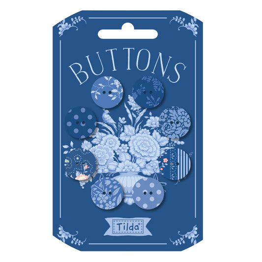 Buttons: Tilda Fabrics, Something Blue, 8 pieces, dark