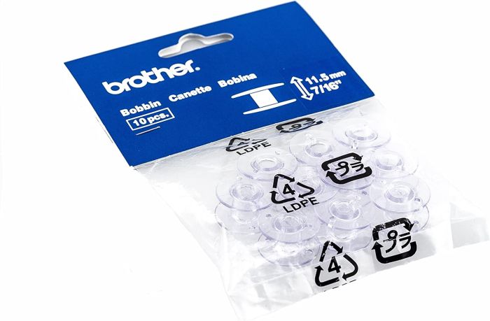 Bobbins, clear plastic, 10-pack, 11.5 size SA156