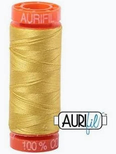 Aurifil Mako Cotton 50wt Thread 220 Yards — Color 5015 Gold Yellow
