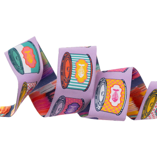 CAT SNACKS - 1-1/2" WIDTH - BY TULA PINK Ribbon by the yard Renaissance Ribbons