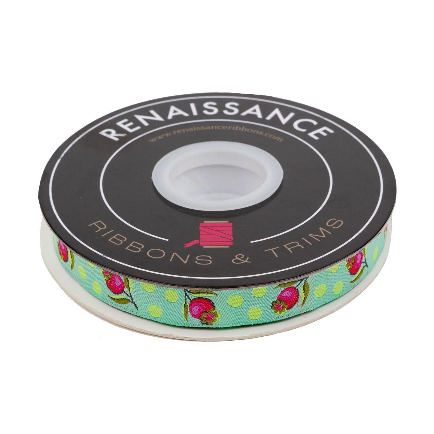 Impending Bloom in Moonbeam - 5/8" width- TULA PINK UNTAMED Ribbon by the yard Renaissance Ribbons