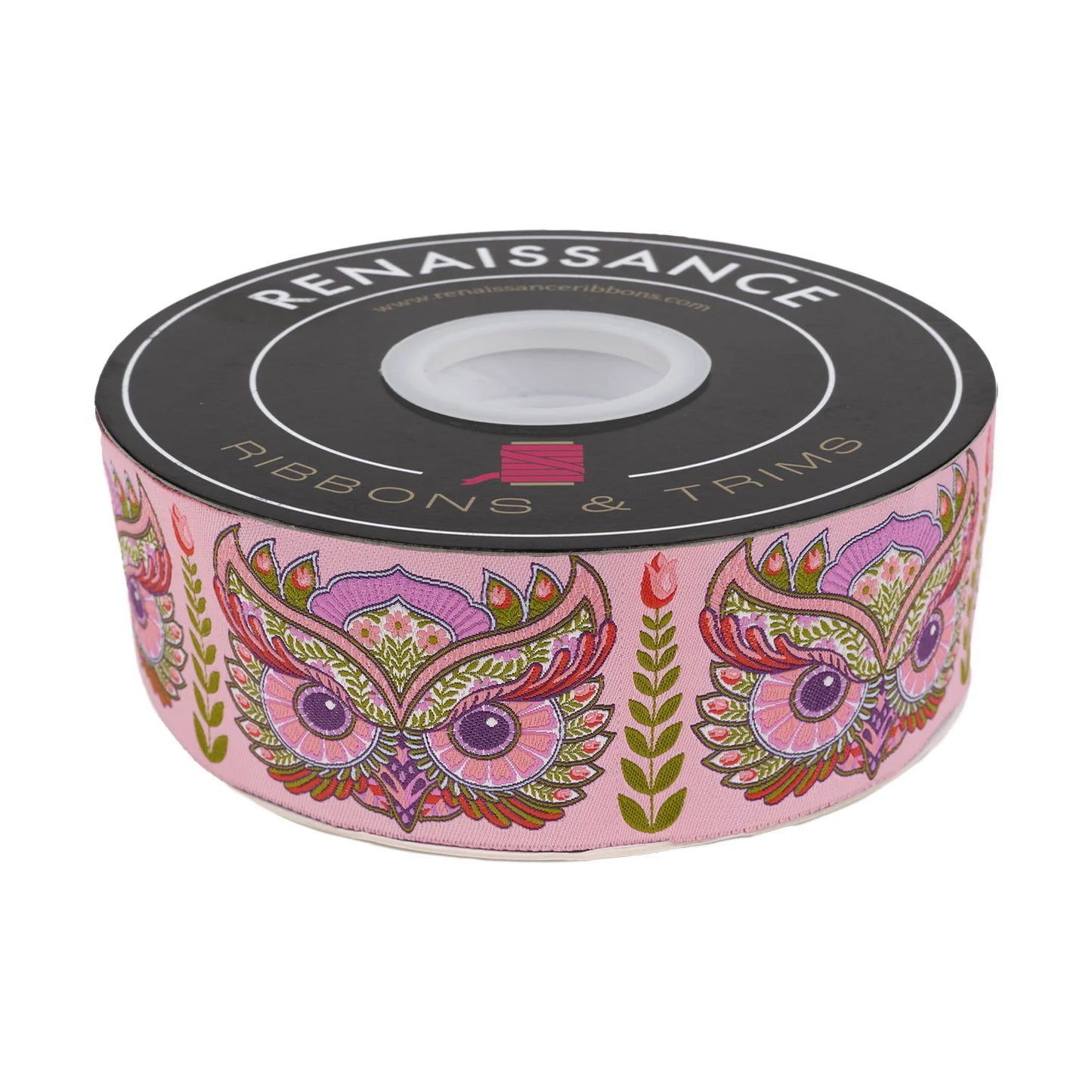 FULL MOON FOREST II - HOOTIE PATOOTIE IN HONEY - 2" WIDTH - BY TULA PINK Ribbon by the yard Renaissance Ribbons