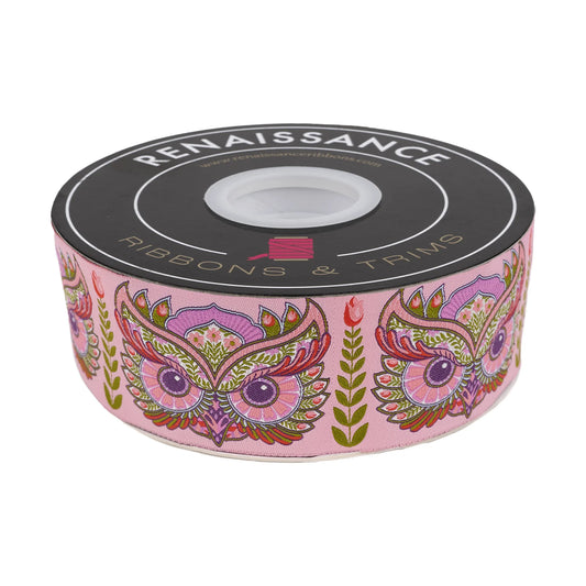 FULL MOON FOREST II - HOOTIE PATOOTIE IN HONEY - 2" WIDTH - BY TULA PINK Ribbon by the yard Renaissance Ribbons